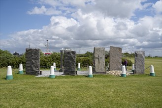 Memorial Sea View, burials at sea, Norddeich, East Frisia, Lower Saxony, Germany, Europe