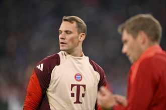 Goalkeeper Manuel Neuer FC Bayern Munich FCB (01) with goalkeeping coach Michael Rechner FC Bayern