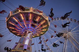 Ferris wheel, Europa Rad, chain carousel, Cannstatter Wellenflug, rides, movement, movement effect,