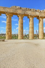 Temple of Hera or Temple E, Selinunte Archaeological Park, Selinunte, Trapani district, Sicily,