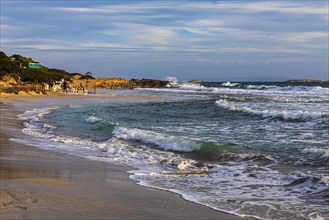 High waves on Salines beach, behind the beach bar Sa Trinxa, Ibiza, Balearic Islands, Mediterranean