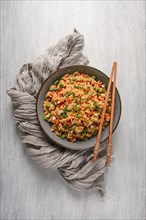 Fried Rice, with vegetables and egg, Chinese cuisine, homemade, no people