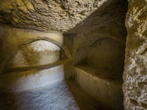 Cave of former Roman necropolis with sandstone caves carved into sandstone Burial caves Cave tombs