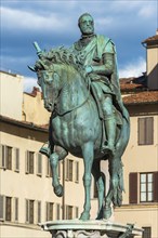 Statue of Cosimo de Medici, monument, sculpture, horseman, history, Piazza della Signoria,