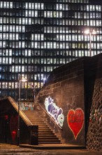 Stairs from the banks of the Main, Weseler Werft to Eyssenstraße at the building of the European