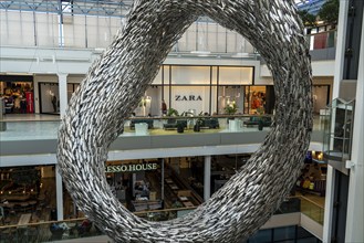 Fisketorvet, Copenhagen Mall, shopping centre, Kalvebod Brygge district, artwork Shoal No. 8,