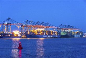 Euromax Container Terminal, container freighter, in the seaport of Rotterdam, Netherlands, deep-sea