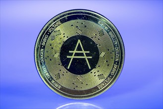 Adalevea, ADA, cryptocurrency, symbol coin, optical placeholder for the digital currency,