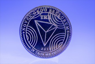 Tron, TRX, cryptocurrency, symbol coin, optical placeholder for the digital currency, blockchain,