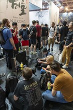 Gamescom, the world's largest trade fair for video and computer games, queue in front of the stands