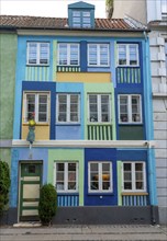 House with colourful facade in Sofiegade, Christianshavn's old district, at the same time very