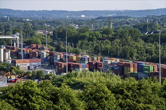 View of the CTD 2 Container Terminal Dortmund, bimodal truck/rail terminal, North Rhine-Westphalia,