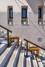 Taverna Gioma above the village of Agios Nikolaos, in the eastern part of Crete, view over Lake