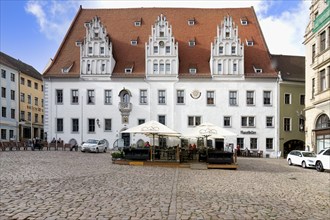 Old city Hall with stepped gables, Market square, Meissen, Saxony, Germany, Europe