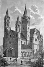 The Church of Our Dear Lady in Arnstadt, Thuringia, Germany, in 1870, Historical, digital