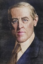 Thomas Woodrow Wilson 1856 to 1924. 28th President of the United States. From L'Illustration, 1917,