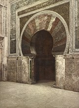 Cordoba. La Mezquita. El Mihrab Nuevo, Spain, c. 1890, Historic, digitally restored reproduction