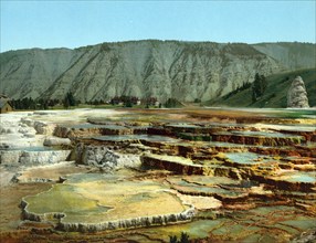 Hymen Terrace, Yellowstone National Park, United States, 1890, Historic, digitally restored