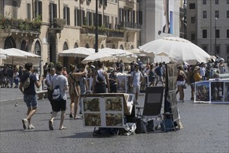 Tourists at the Piazza Navona, Rome, Italy, Europe