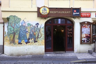 Restaurant Svejk, the good soldier Schweig, in the historic centre of Prague, Czech Republic,