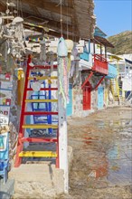 MILOS-218 Colourful fishermen houses, Klima, Milos Island, Cyclades Islands, Greece, Europe