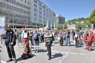 Demonstration against the rebuilding (Stuttgart 21 project) in front of the main railway station in