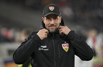 Coach Sebastian Hoeneß VfB Stuttgart portrait, smiles, MHPArena, MHP Arena Stuttgart,