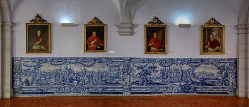 Church and Monastery of Sao Vicente de Fora, Panel of Azulejo tiles in the Cloister, Lisbon,