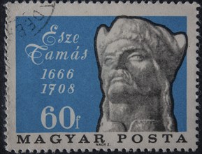 Tamás Esze (1666-1708) a Hungarian military leader. Portrait on Hungarian postage stamp