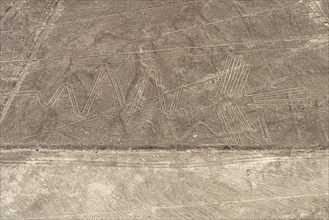 Aerial, The Heron, Nazca geoglyph, Nazca Lines, Nazca, Peru, South America