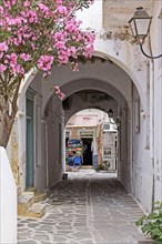 Alley in the old town, Parikia, Paros, Clyclades, Greece, Europe