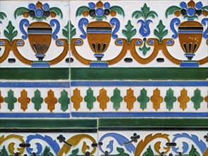 Ceramic tiles, Casa Don Bosco, Ronda, Malaga province, Andalusia, Spain, Europe