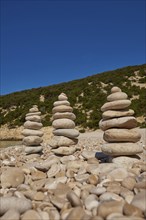 Stones at the coast of the sea, Cres, Croatia, Europe