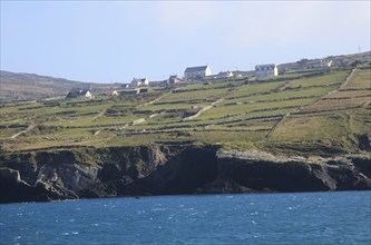 Scattered settlement on west coast Cape Clear Ireland, County Cork, Ireland, Irish Republic, Europe