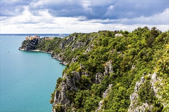 Rilke Trail with Duino Castle, hiking trail from Duino to Sistiana, Friuli, Italy, Duino, Friuli,