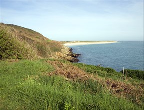 View north to Shell beach, Island of Herm, Channel Islands, Great Britain