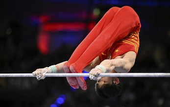 Wei Sun CHN on high bar, gymnastics, artistic gymnastics, gymnast, men, EnBW DTB-Pokal,