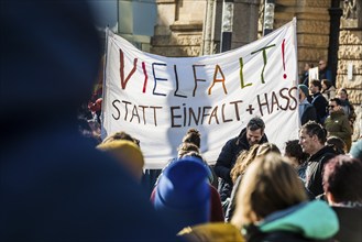 Slogans against right-wing extremism, Demonstration against right-wing extremism, Freiburg im