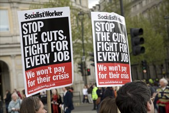 May Day march and rally at Trafalgar Square, London, England, UK May 1st, 2010 Socialist Worker