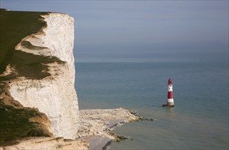 Lighthouse at Beachy Head, Sussex, England, United Kingdom, Europe