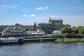 Italian village and Semper Opera House at the theatre square in the inner old town of Dresden,