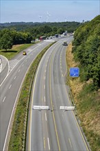 A45 motorway, traffic coming from the north is diverted in front of the Lüdenscheid-Nord junction,