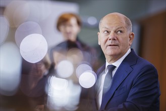 Olaf Scholz (SPD), Federal Chancellor, pictured during a cabinet meeting in the Federal Chancellery