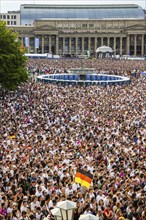 UEFA European Football Championship. Enthusiastic fans at the public viewing in the host city of