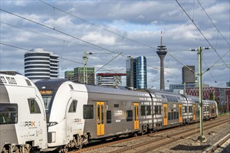 Regional express RE6 to Cologne, RRX, Rhine-Ruhr Express, Düsseldorf city centre skyline, Media