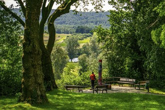 Stadtgarten Steele, viewpoint Essener Aussichten, into the Ruhr Valley to Essen-Überruhr, Essen