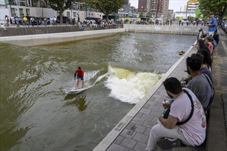 Surfing facility in the city centre of Rotterdam, Rif010, supposedly the world's first wave