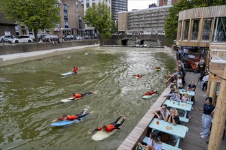 Surfing facility in the city centre of Rotterdam, Rif010, supposedly the world's first wave