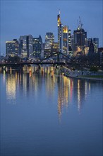 Skyline of Frankfurt am Main, skyscrapers, business and banking district in the city centre, Hesse,