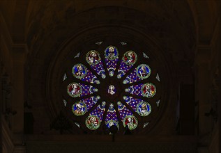 Interior view, rose window, rose window, cathedral of Lisbon, Sé Patriarcal de Lisboa or Igreja de